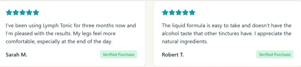 Lymph Tonic customer Reviews